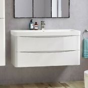 NEW 1000mm Austin II Gloss White Built In Basin Drawer Unit - Wall Hung. RRP £999.99.Comes
