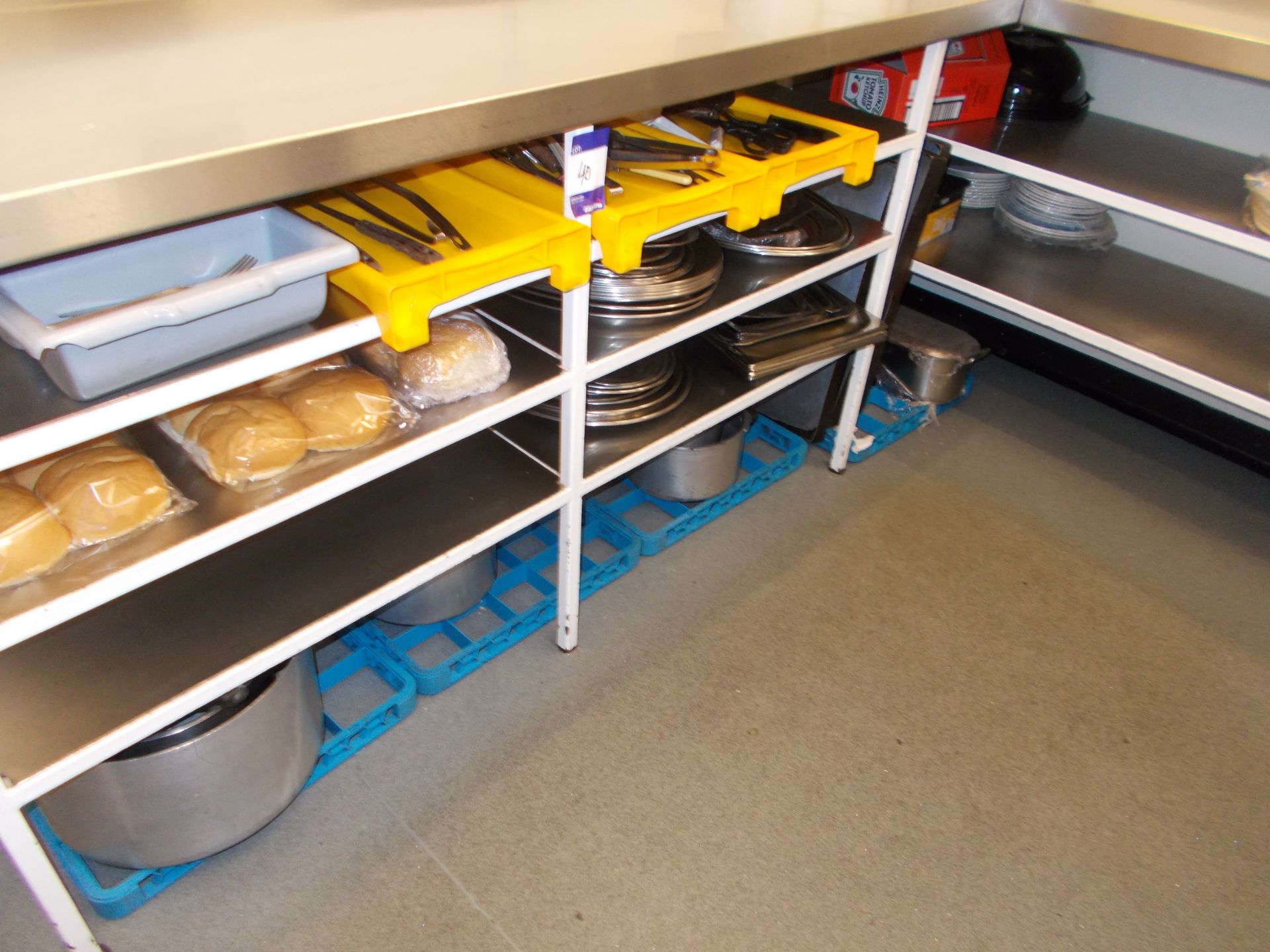 Large quantity of cutlery, trays etc to kitchen area (Shelving not included) - Image 2 of 3
