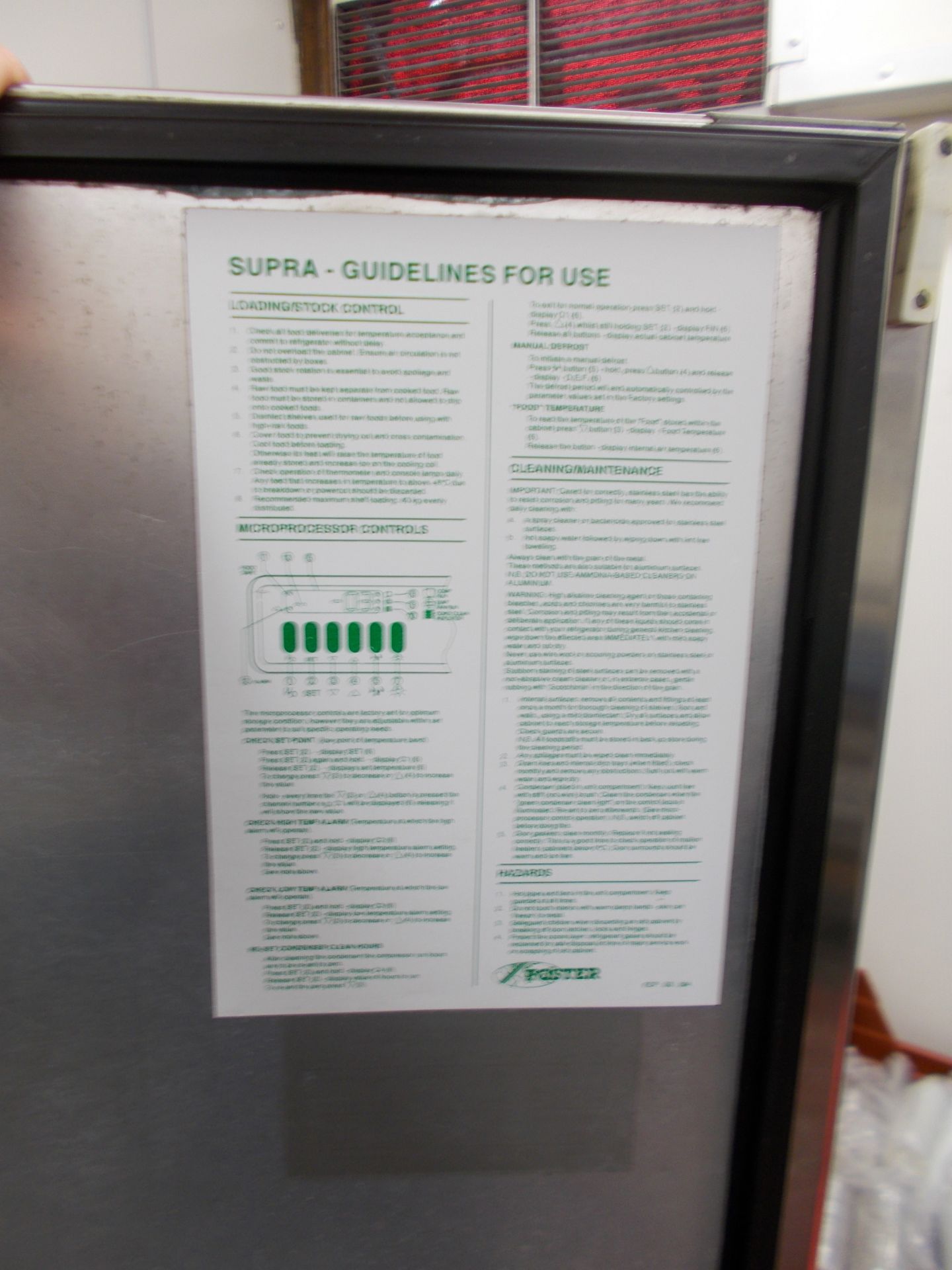 Foster Supra upright commercial refrigerator. Dimensions: H: 6ft 9 x D: 2ft 8 x W: 2ft 4 - Image 2 of 3