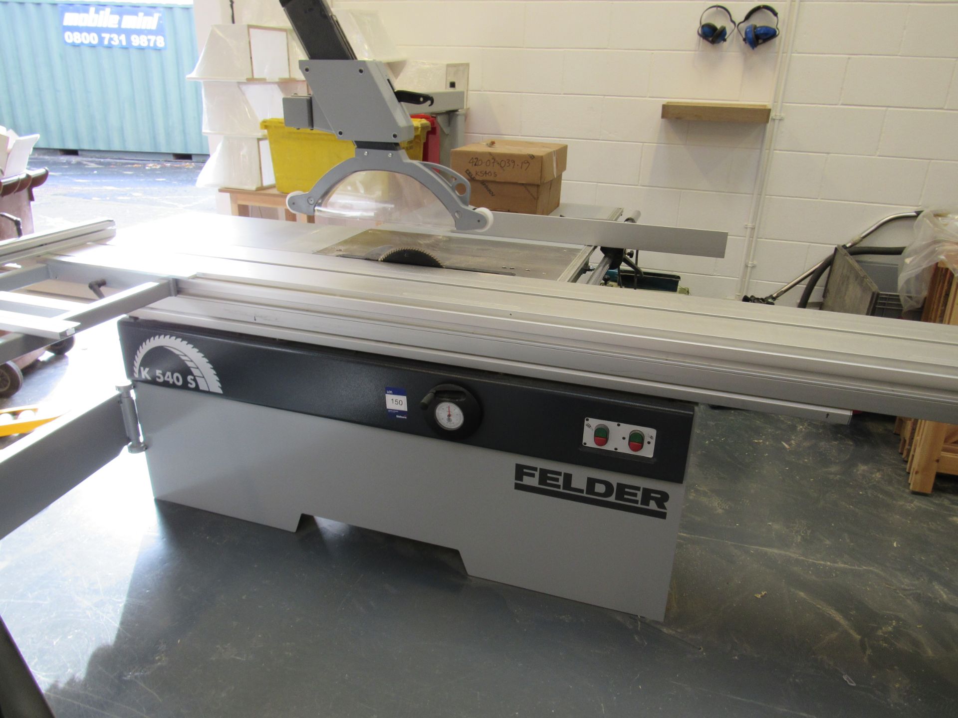 Felder K540S Sliding Table Saw, with scribe, tilt arbour, 5.5KW, 3 Phase, Serial Number 442.07.039. - Image 3 of 10