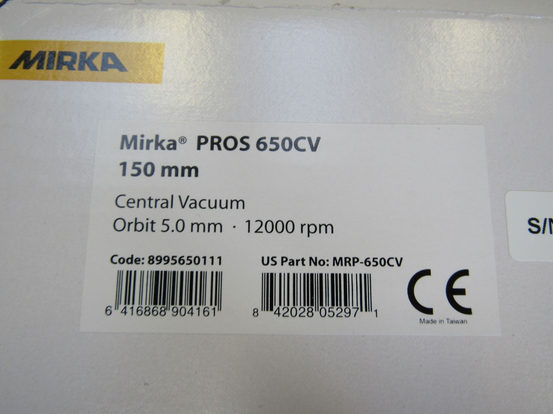 Mirka PROS 650CV Orbital Sander (Pneumatic), 150mm, 12,000rpm - Image 3 of 3