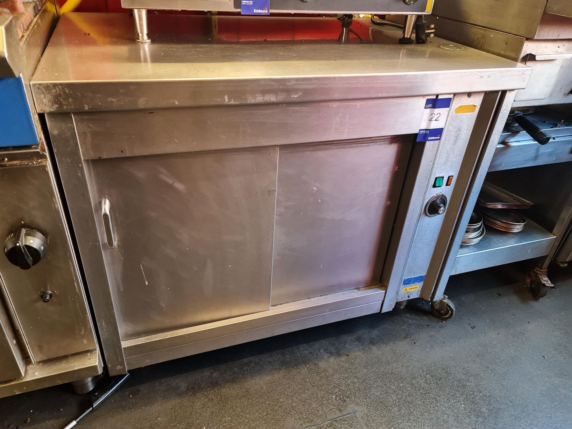 2 Stainless Steel Hot Cupboard and Refrigerated Counter