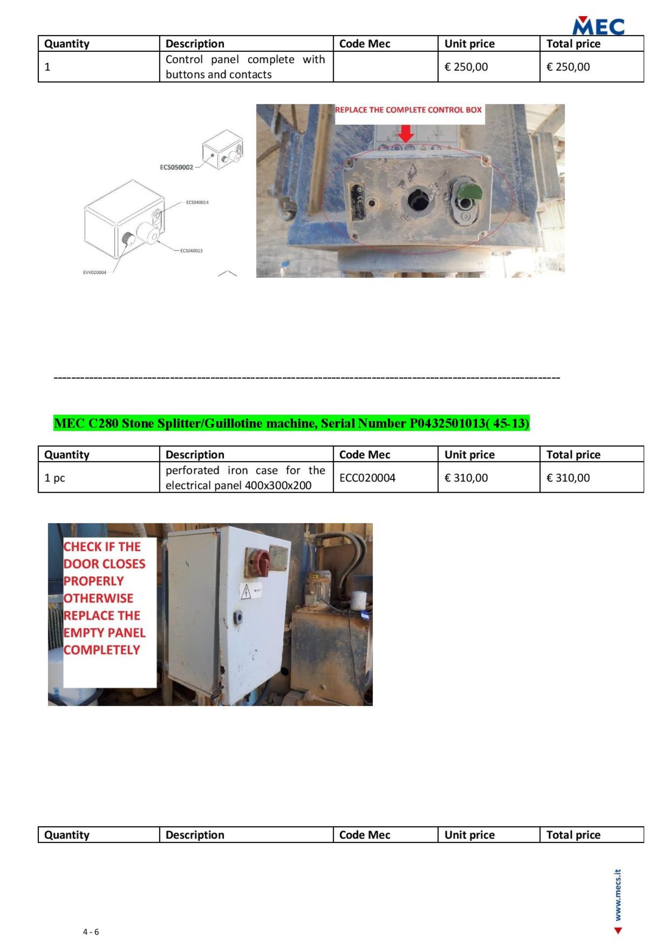 MEC C320 Stone Splitter/Guillotine machine, Serial Number P0232600811 (2011). Damage to electrical - Image 19 of 21