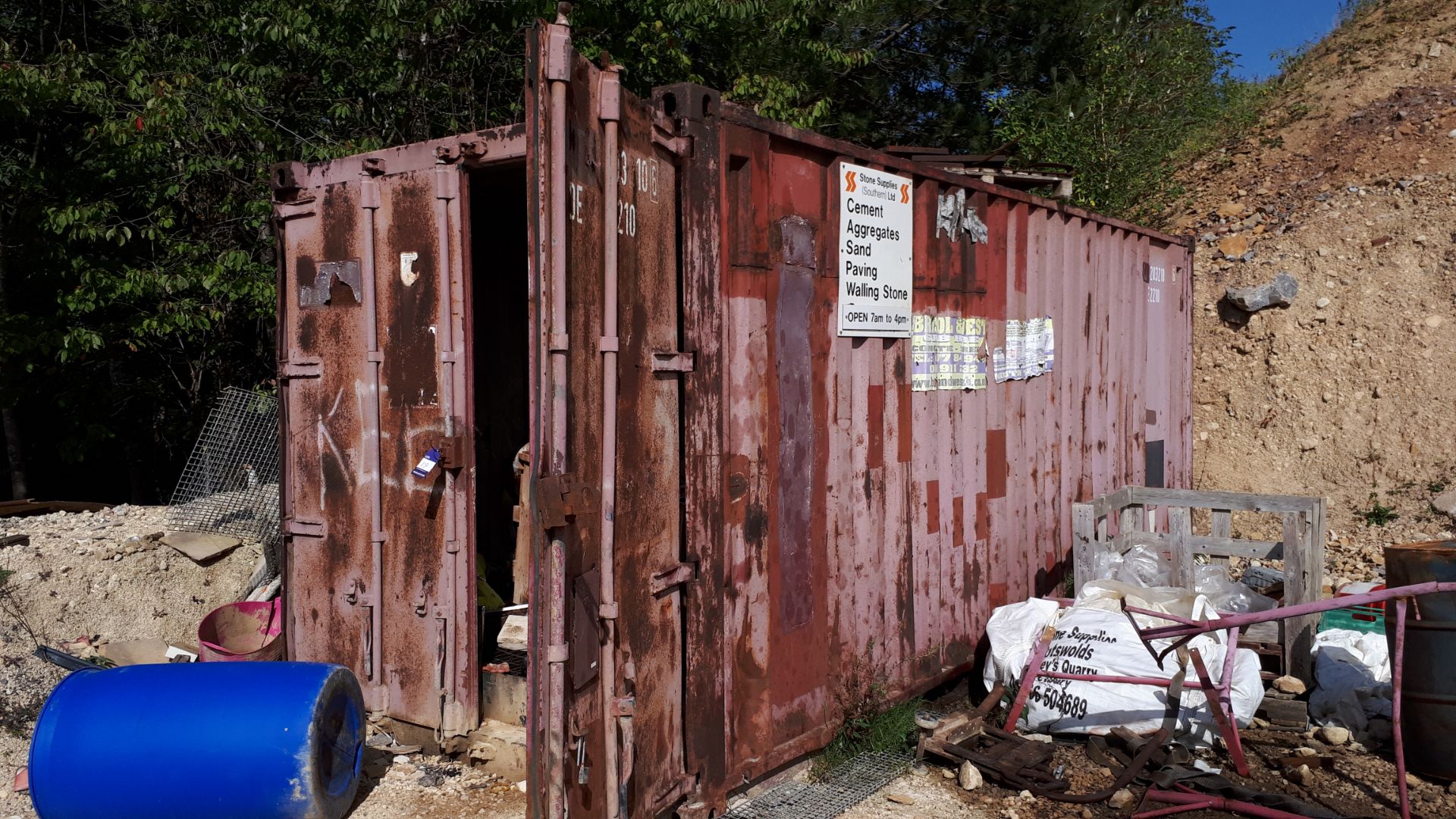 20' Steel shipping container. *Contents of the container must be removed from site by the purchaser