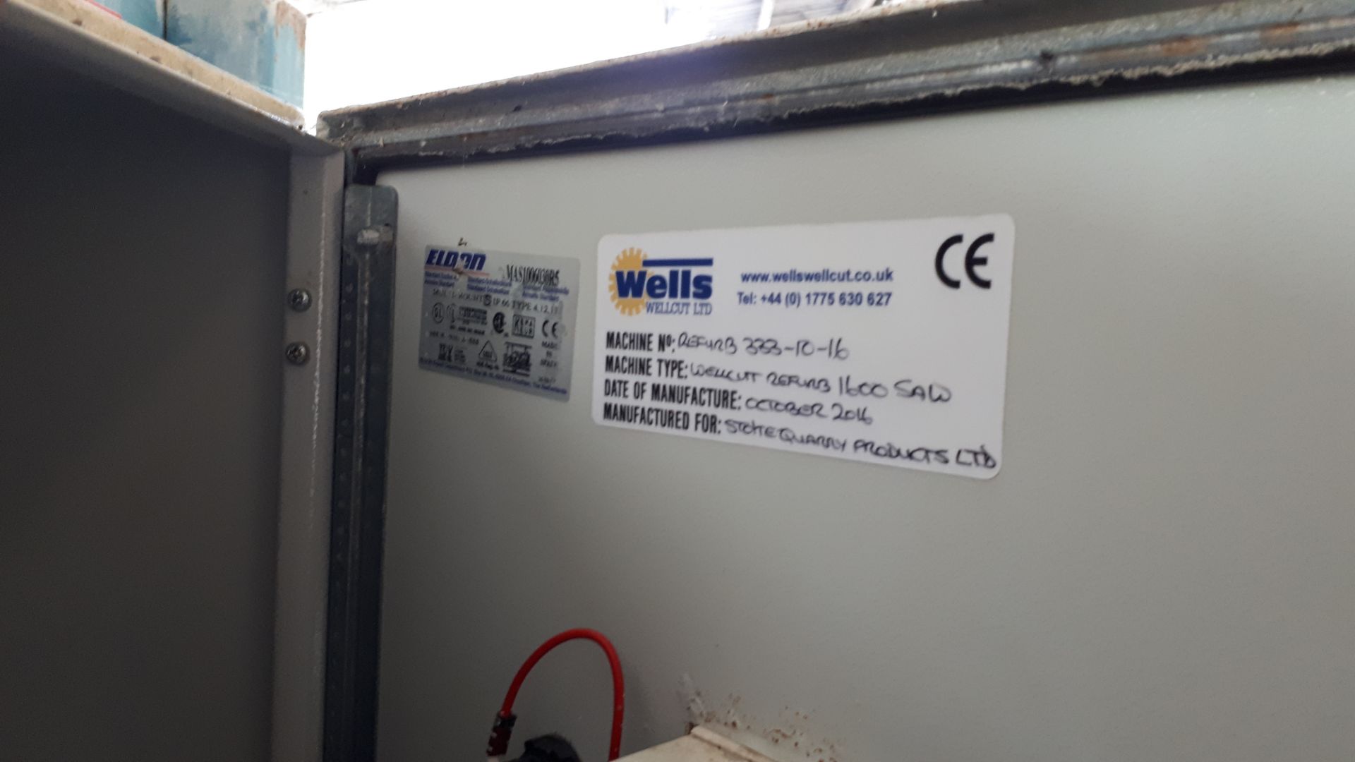 Wells 1600 Wellcut Bridge Saw, Serial Number REC-333-10-16 (Manufactured 2010, Reconditioned in - Image 10 of 15