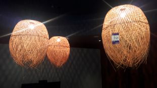 3 x Dried Grass Lamp Shades (Excludes Fittings)