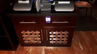 Hard Wood Granite Effect Topped Waiter Station 1000 x 600 with contents to include till rolls