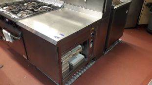 Stainless Steel Counter Section 780mm with Fitted Plate Warmer (Excludes Contents)