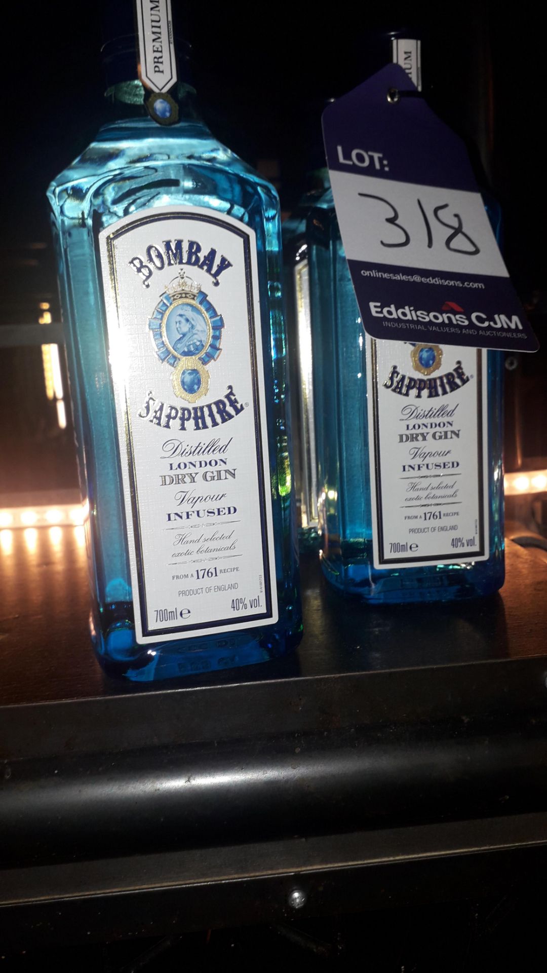 3 x Bombay Sapphire, 2 x Gordons Gin