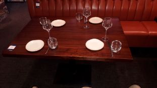 2 x Hard Wood Topped Pedestal Dining Tables 1200mm (Excludes Contents)