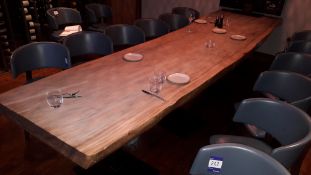 Whole Piece Tree Log Live Edge Topped Dining Table 4000mm x 1000mm