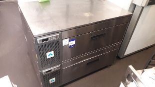 Adande Stainless Steel Twin Drawer Counter Refrigerator