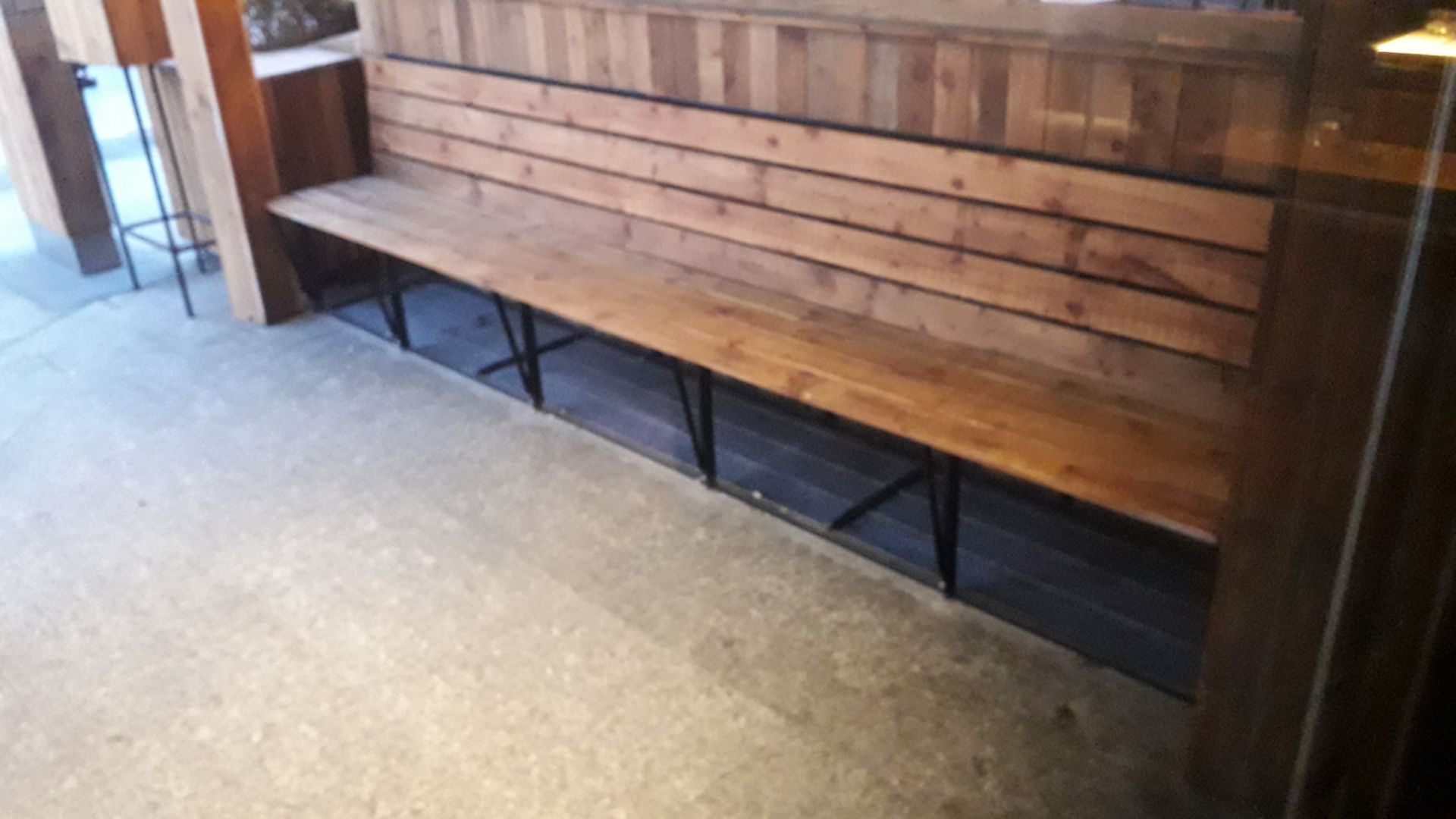 2 x Steel Framed Timber Slat Bench 3600mm - Image 2 of 2