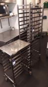 2 x Stainless Steel Tray Trolleys