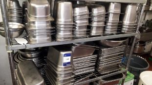 Large Quantity of Stainless Steel Gastronorme and other Trays to Kitchen