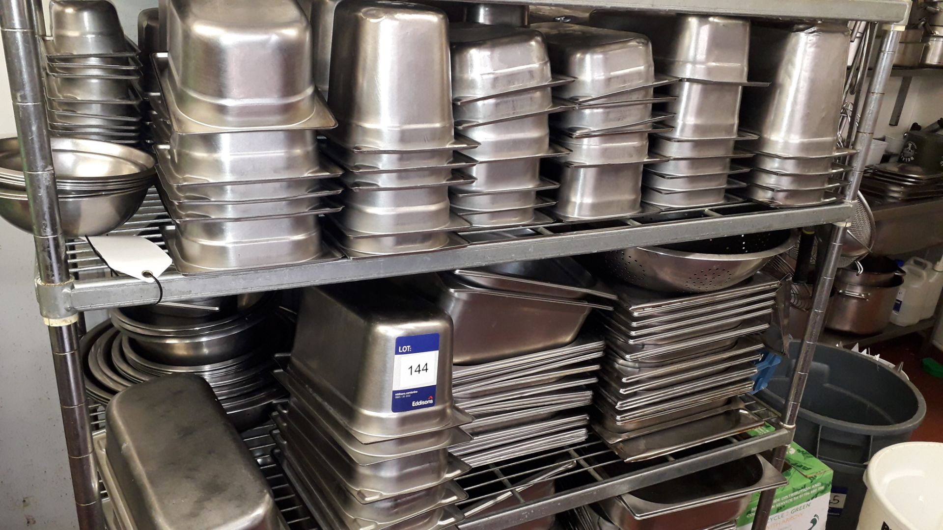 Large Quantity of Stainless Steel Gastronorme and other Trays to Kitchen