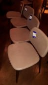 4 x Hard Wood Olive Leather Upholstered Dining Chairs