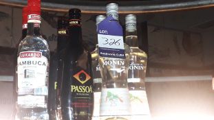 3 x La Liqueur De Monin Triple Sec Curacao, 2 x Passoa Passion Fruit Liqueur, 2 x Sambuca Luxardo De