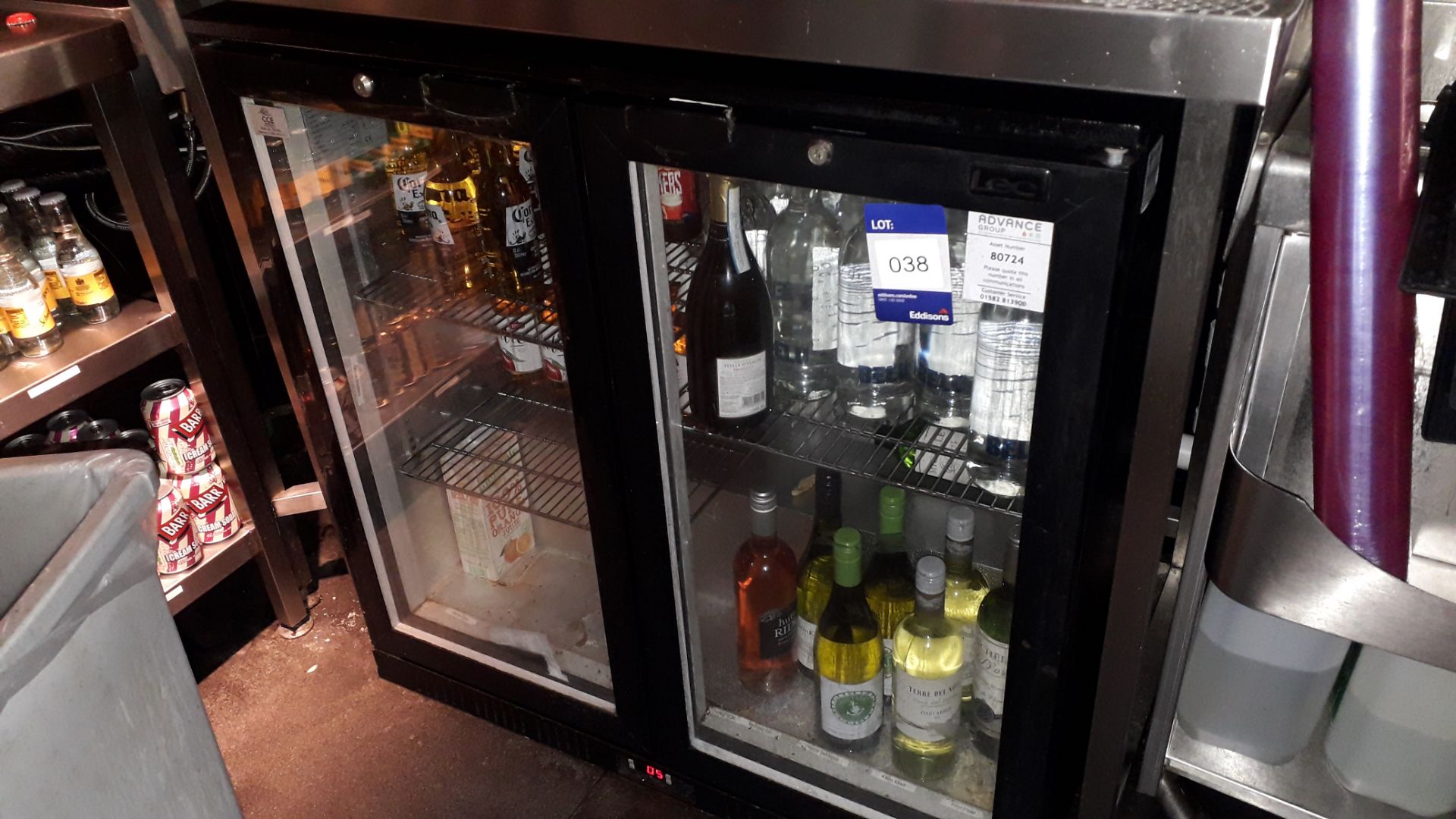 Lec BC9007K Double Door Bottle Cooler and Contents, Wine, Beer, Cider & Water