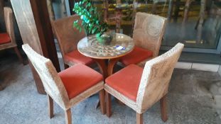 Circular Cane Table with 4 Chairs