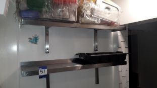 6 x Stainless Steel Wall Mount Shelves (Excludes Contents)