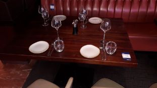 2 x Hard Wood Topped Pedestal Dining Tables 1200mm (Excludes Contents)