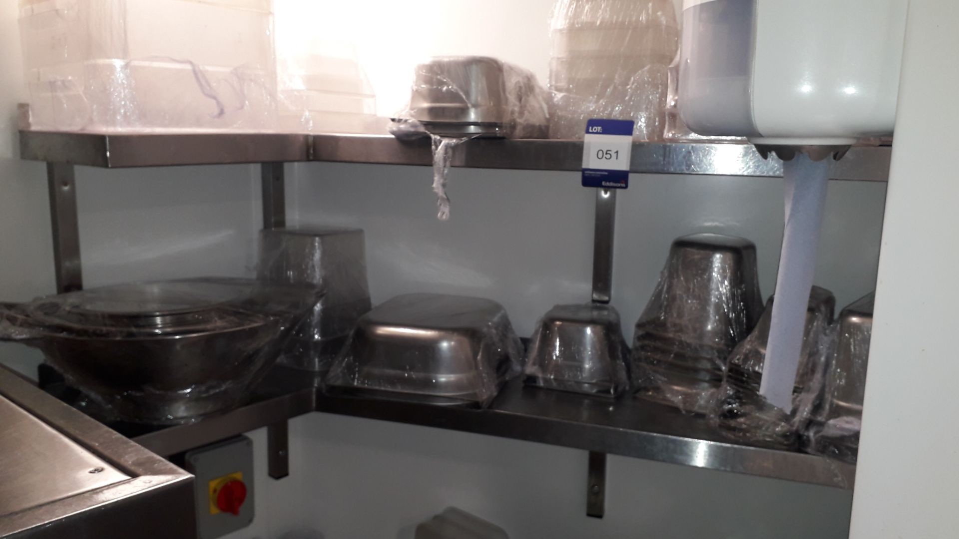 6 x Stainless Steel Wall Mount Shelves (Excludes Contents) - Image 2 of 3