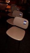 4 x Hard Wood Olive Leather Upholstered Dining Chairs