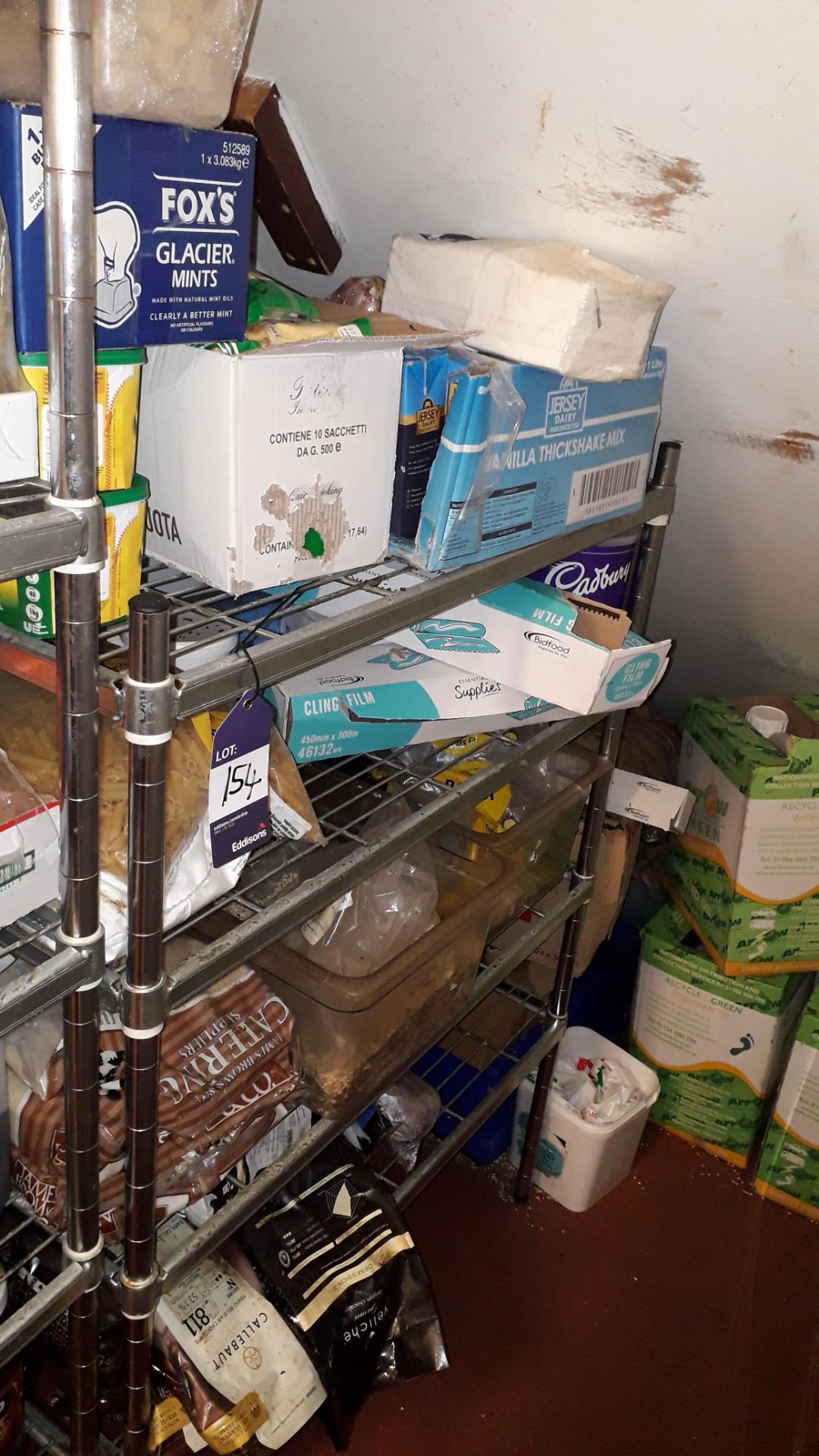 2 Adjustable Wire Shelving Units and Contents of Dry Food Stuff - Image 2 of 3