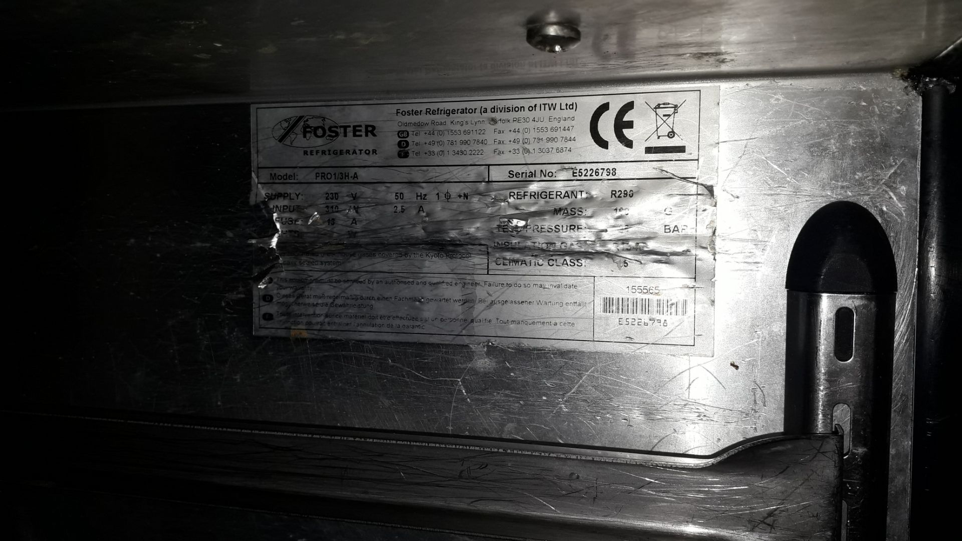 Foster Stainless Steel Triple Door Counter Refrigerator - Image 2 of 2
