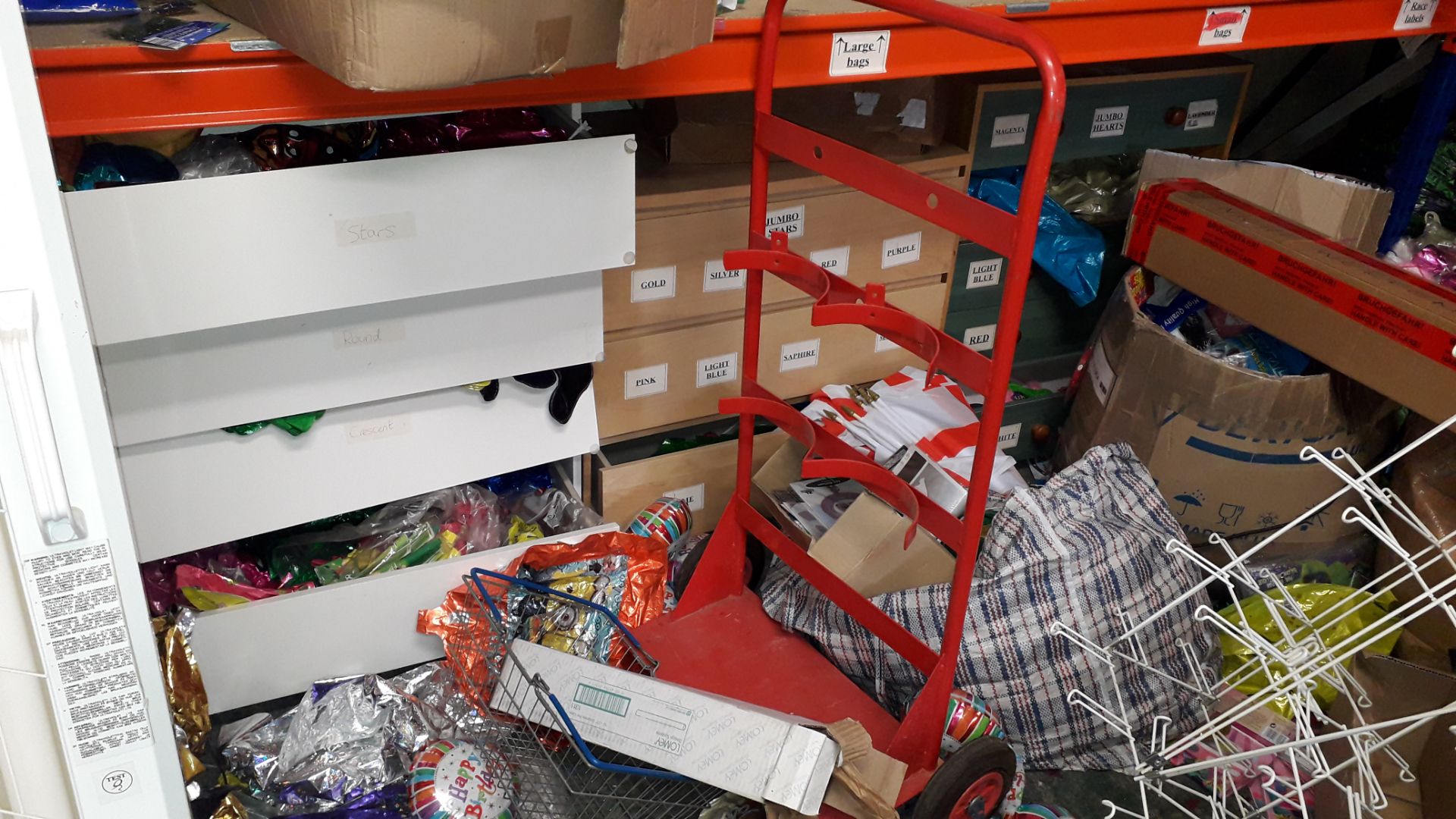 Contents of Store Room, 3 Bays Racking, 2 Gas Bottle Trolley (Excludes Bottles), Twin Carousel - Image 7 of 10