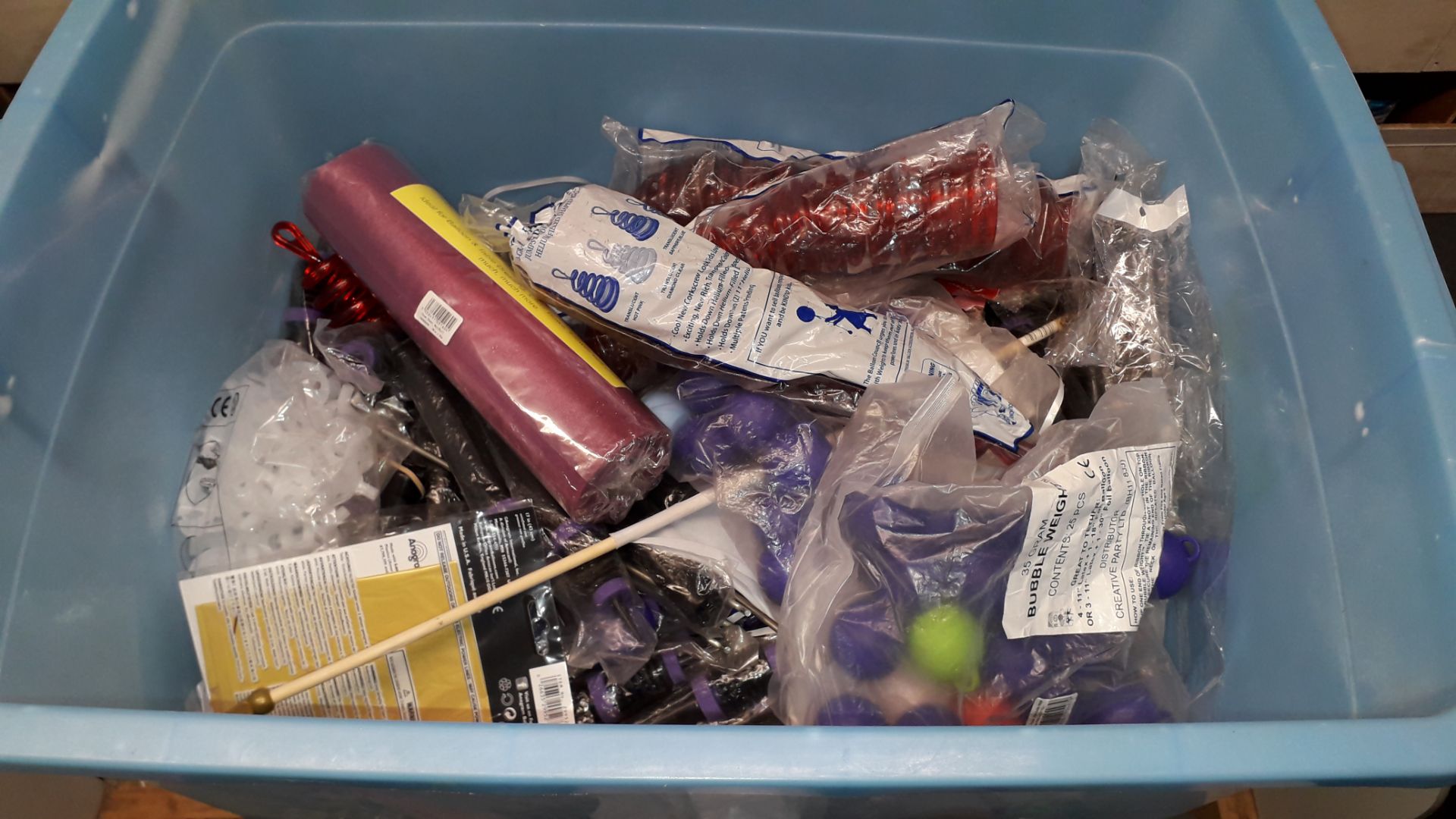 Contents of 8 x Stock Bins to include Large Quantity of Various Balloons, Foil Balloons, Banners, - Image 5 of 7