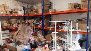 Contents of Store Room, 3 Bays Racking, 2 Gas Bottle Trolley (Excludes Bottles), Twin Carousel