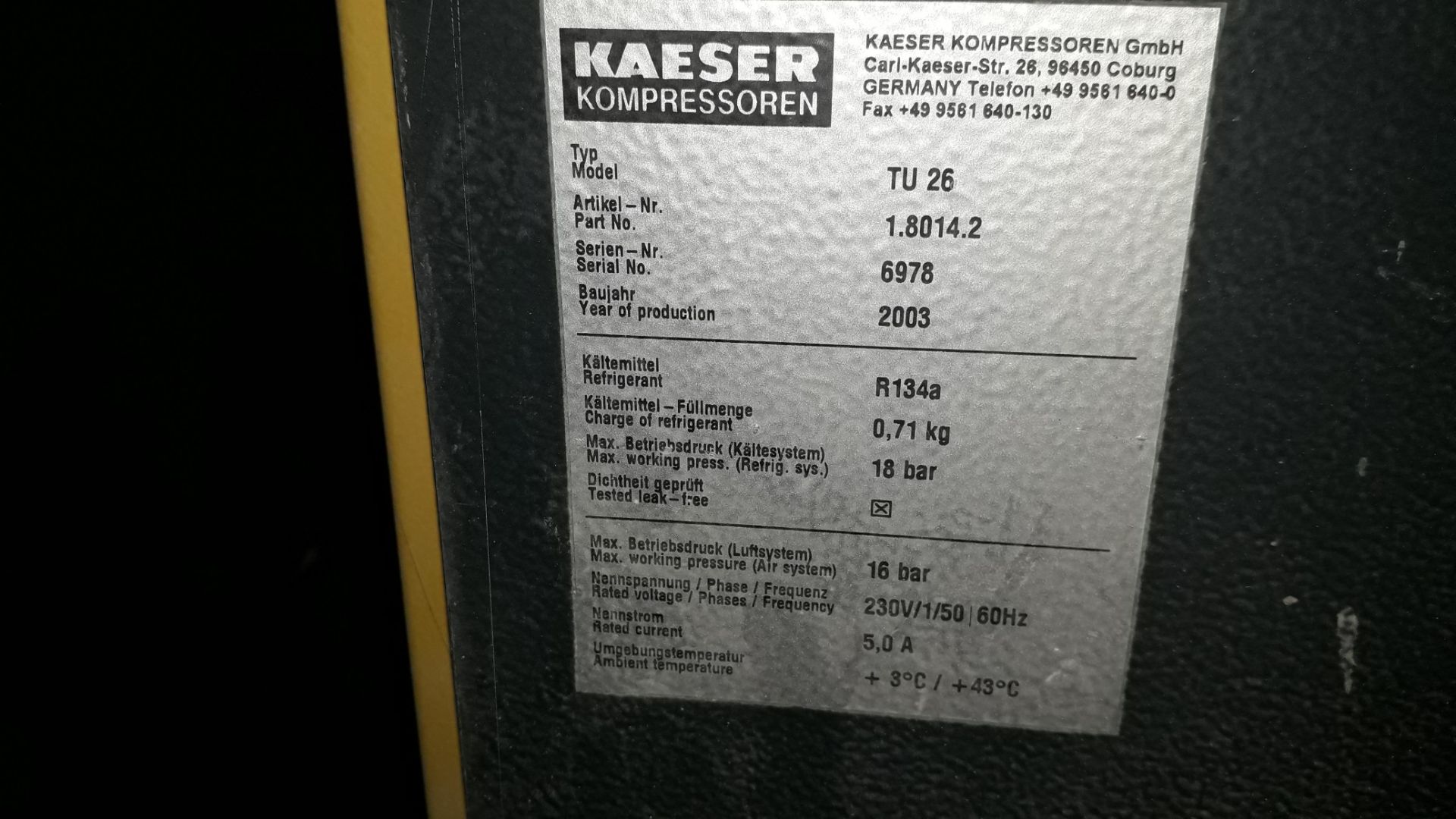 Kaeser HPC Plus Air Tower 26 Packaged Type Compres - Image 3 of 5