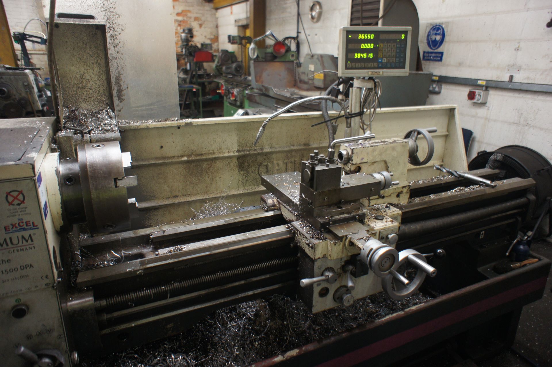 Optimum Centre Lathe, SOB 210mm, D420 x 1500 DPA, - Image 5 of 6