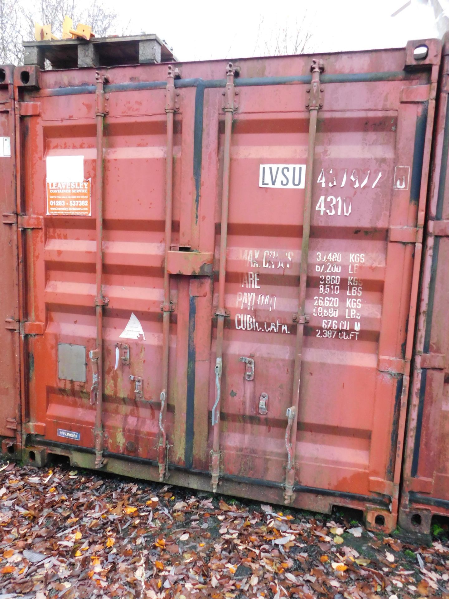 Red Steel Shipping Container (buyer must remove contents which will include empty IBC's and empty p