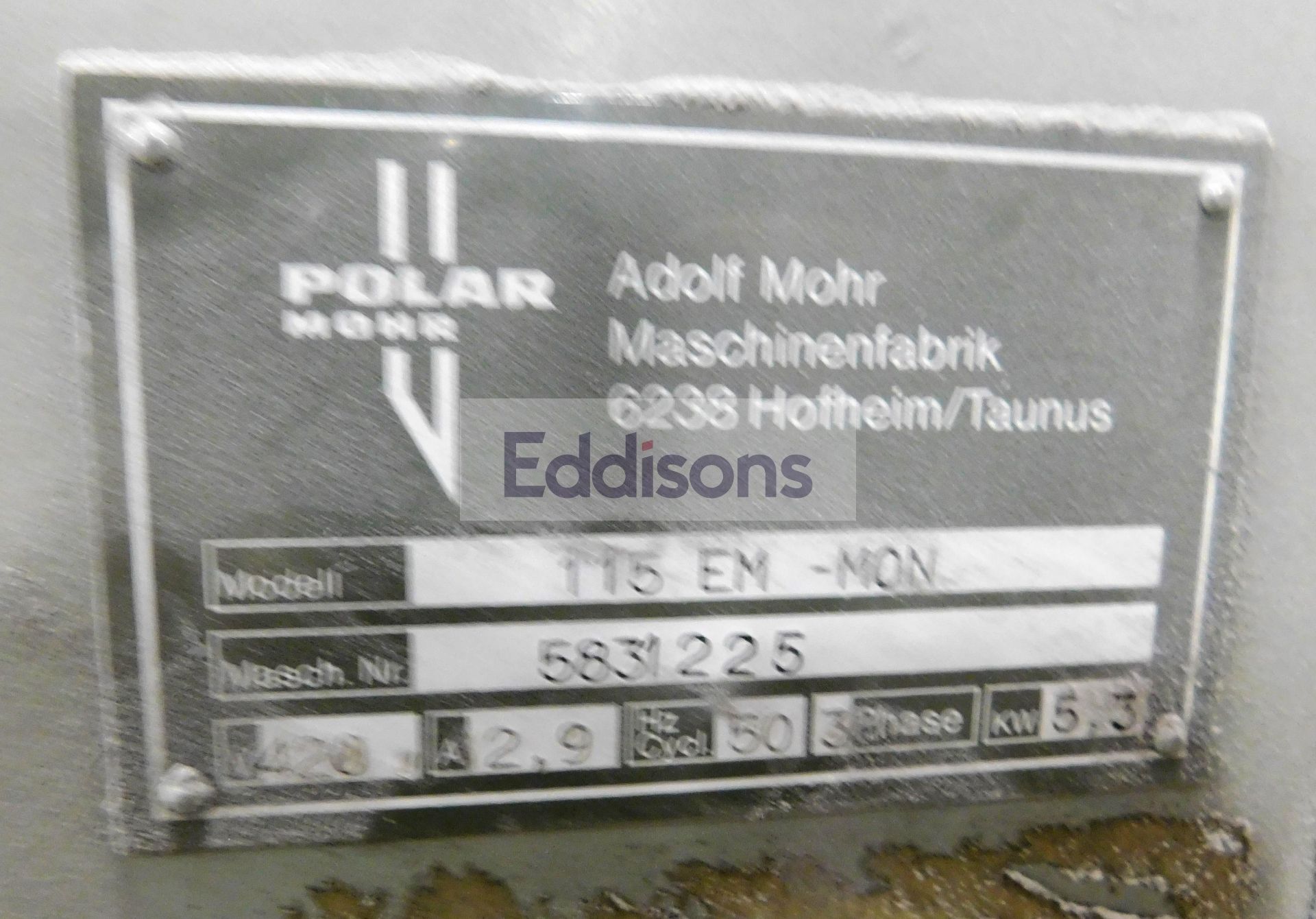 Polar 115EM-MON Guillotine Serial Number 5831225 w - Image 3 of 3