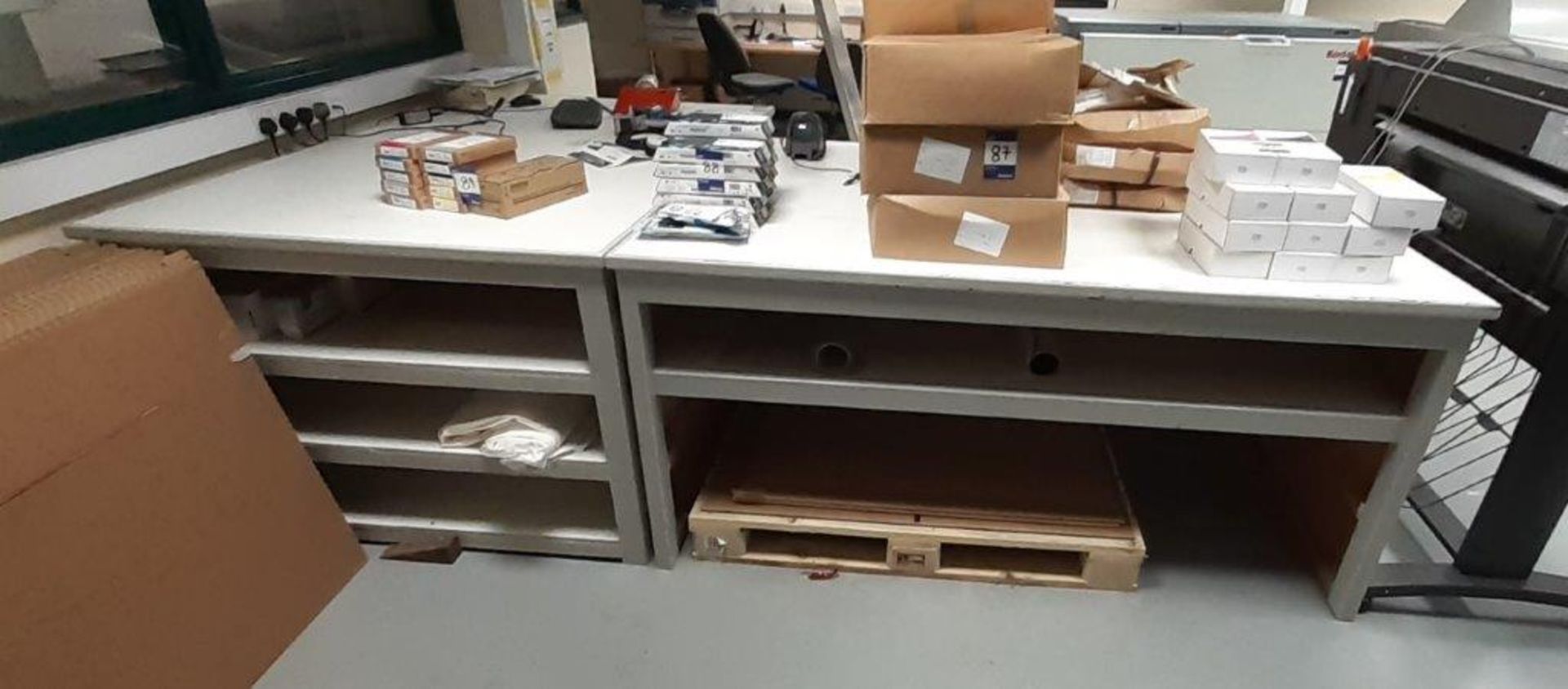 2x Work Benches with 3 undershelves (1870 x 1240) - Image 2 of 2