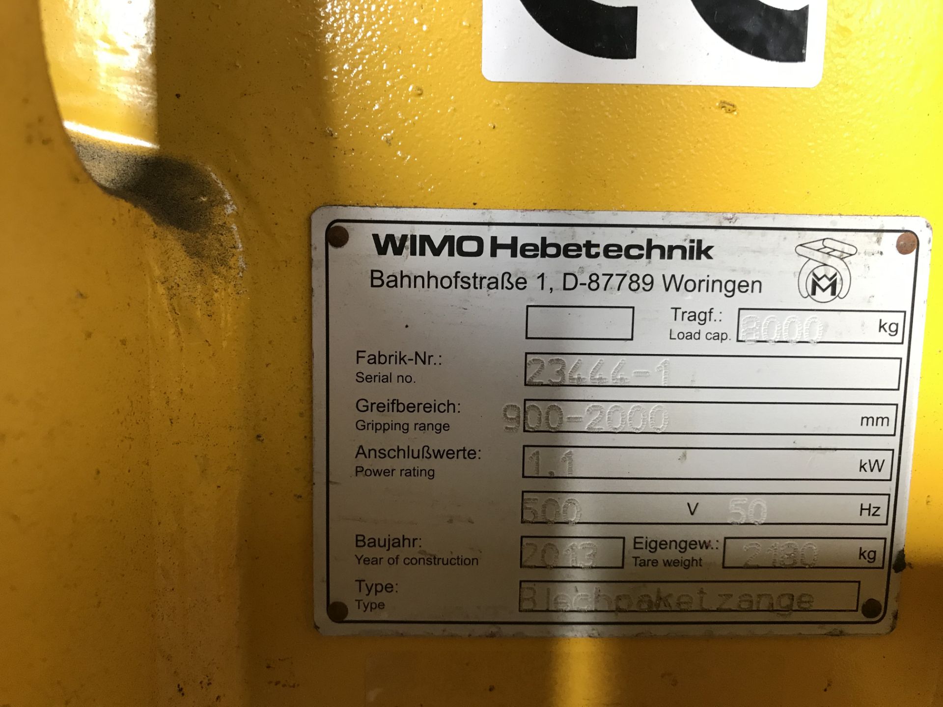 Wimo Hebetechnik Sheet metal tongs - Image 2 of 2