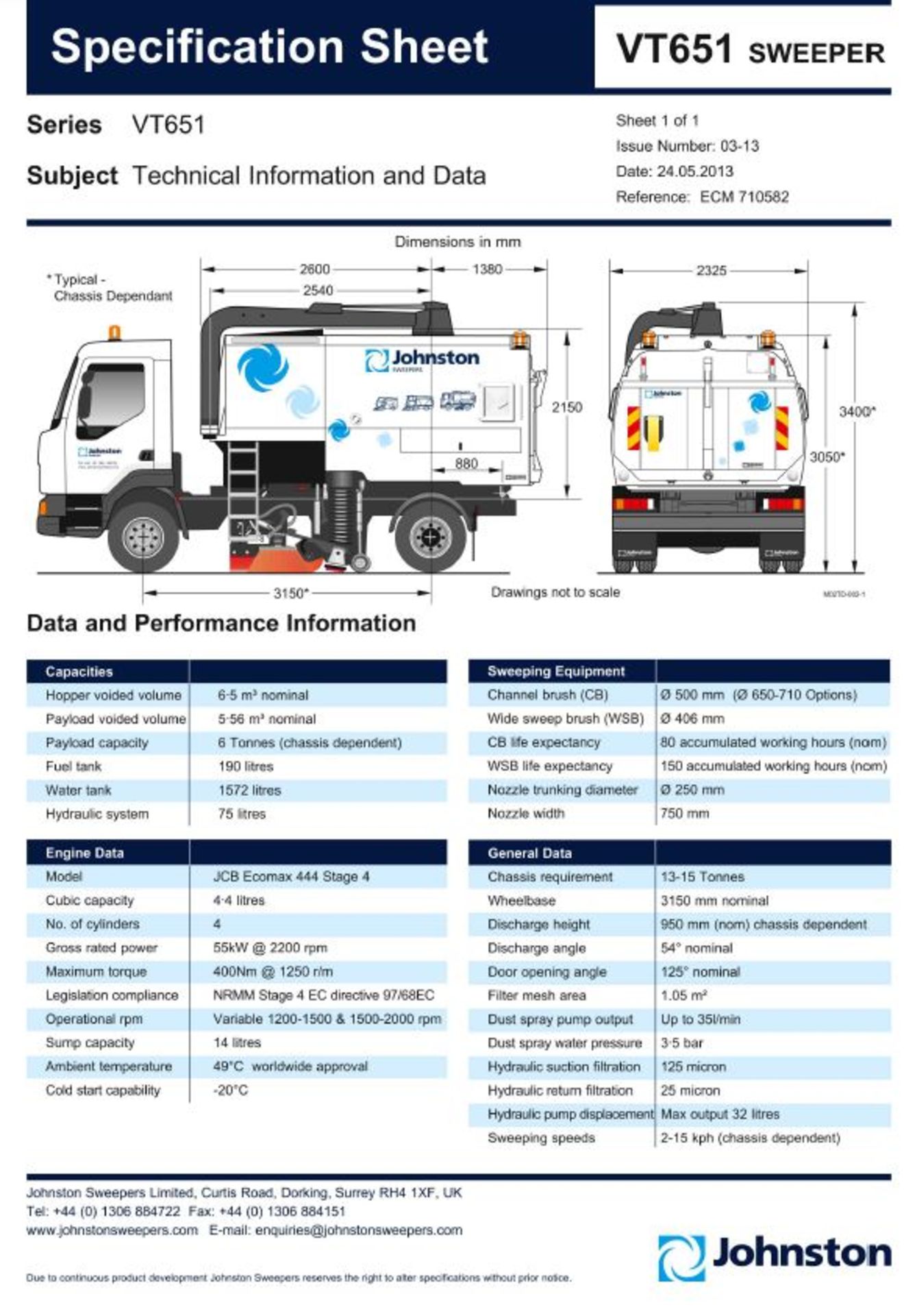 2015 Johnston VT651 Road Sweeper - Image 18 of 19