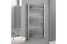 NEW & BOXED 1200x600mm - 20mm Tubes - RRP £219.99.Chrome Curved Rail Ladder Towel Radiator.Our Nancy