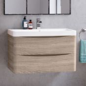 NEW & BOXED 800mm Austin II Light Oak Effect Built In Sink Drawer Unit - Wall Hung. RRP £849.99.