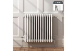 New 600x603mm White Double Panel Horizontal Colosseum Traditional Radiator. Rrp £395.99 Each.For