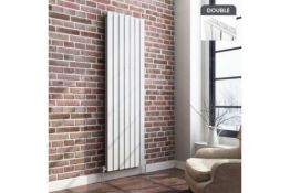 NEW & BOXED 1800x532mm Gloss White Double Flat Panel Vertical Radiator. RRP £499.99.Designer Touch