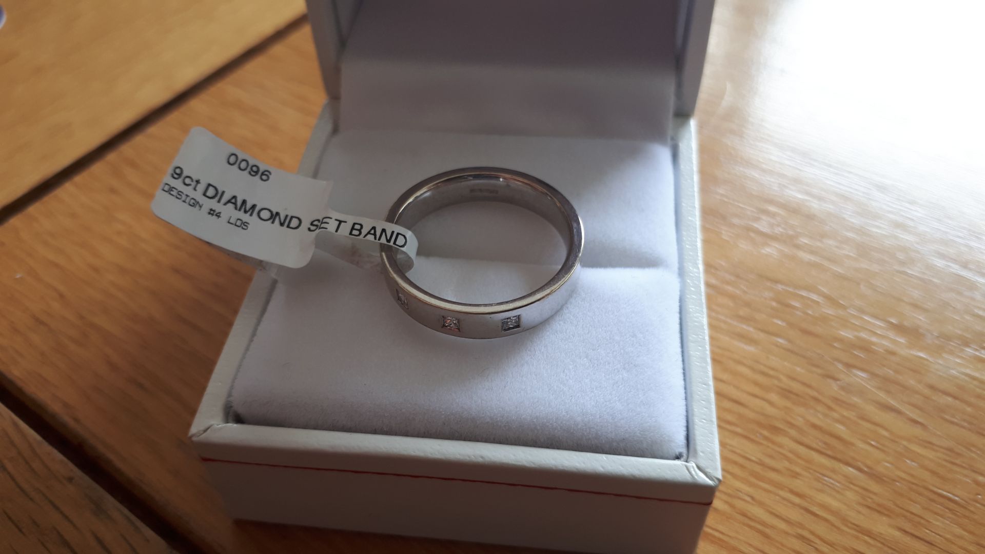 9CT WG 3 Square Diamond set band, Size = N, RRP £5 - Image 3 of 3