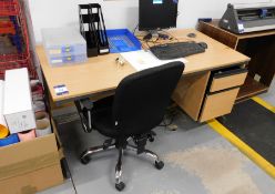 Rectangular Cantilever Desk with Pedestal and Office Chair