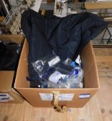 Quantity of Various Joma Sportswear to Box including Socks, Shorts, Waterproof Jackets