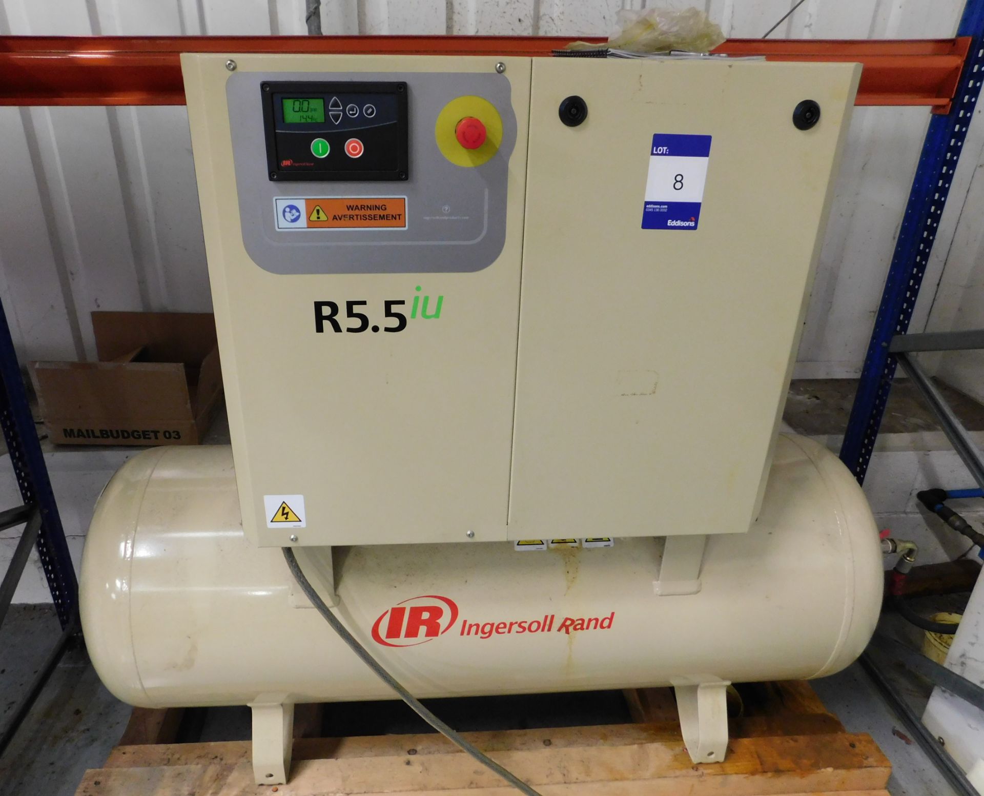 Ingersoll Rand R5.5 Rotary Screw Compressor s/n UCV1024903 (2019) 1354 Hours & Hi-Line Air Dryer (