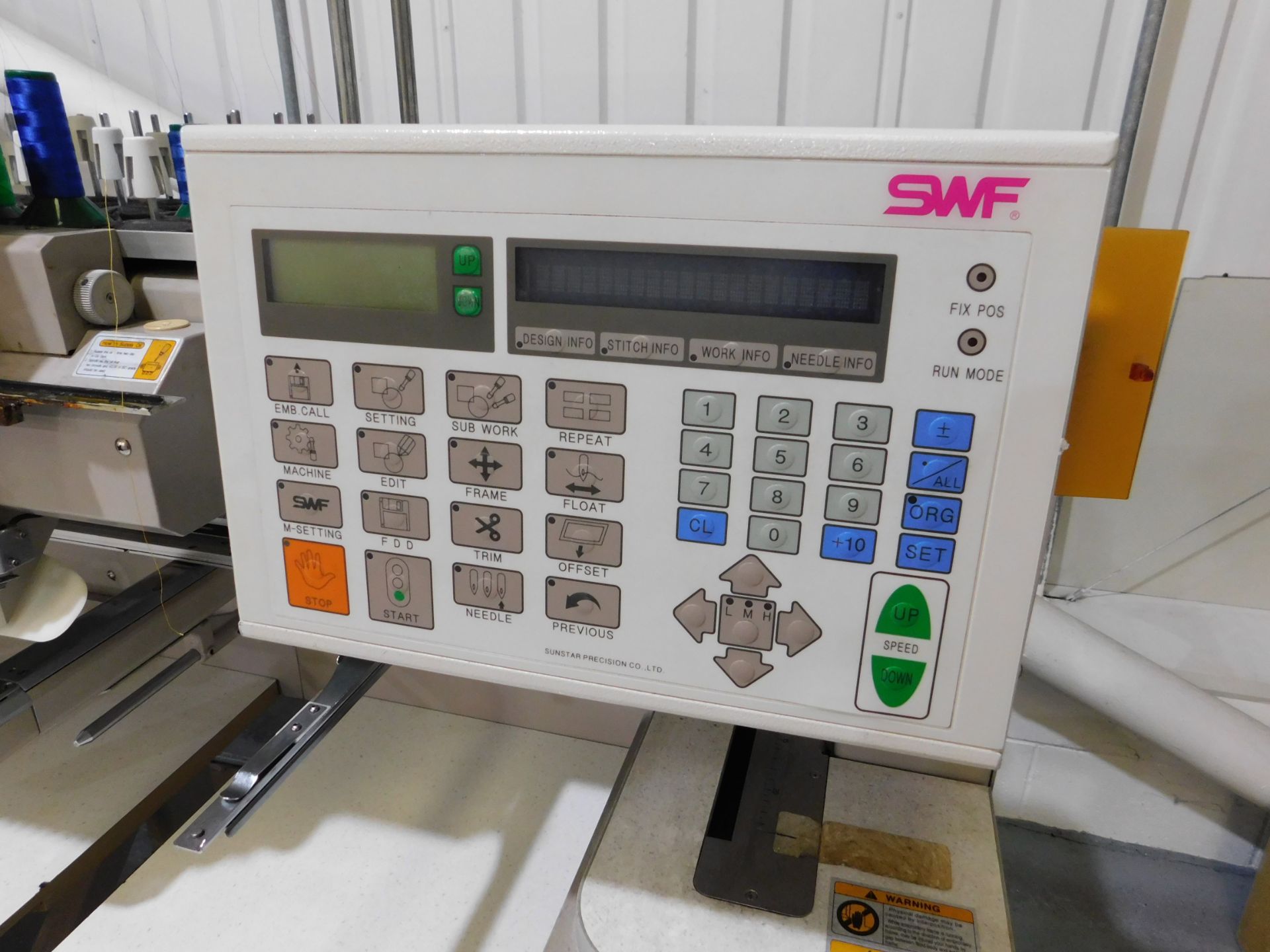 SWF Model SWF/C-UK1504-45 Four Head Embroidery Machine s/n 43806009 & Box of hoops (Single Phase) ( - Image 3 of 7