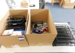 4 x Boxes of Various Sundries and Stationary to Boxes including Paper Organisers and General